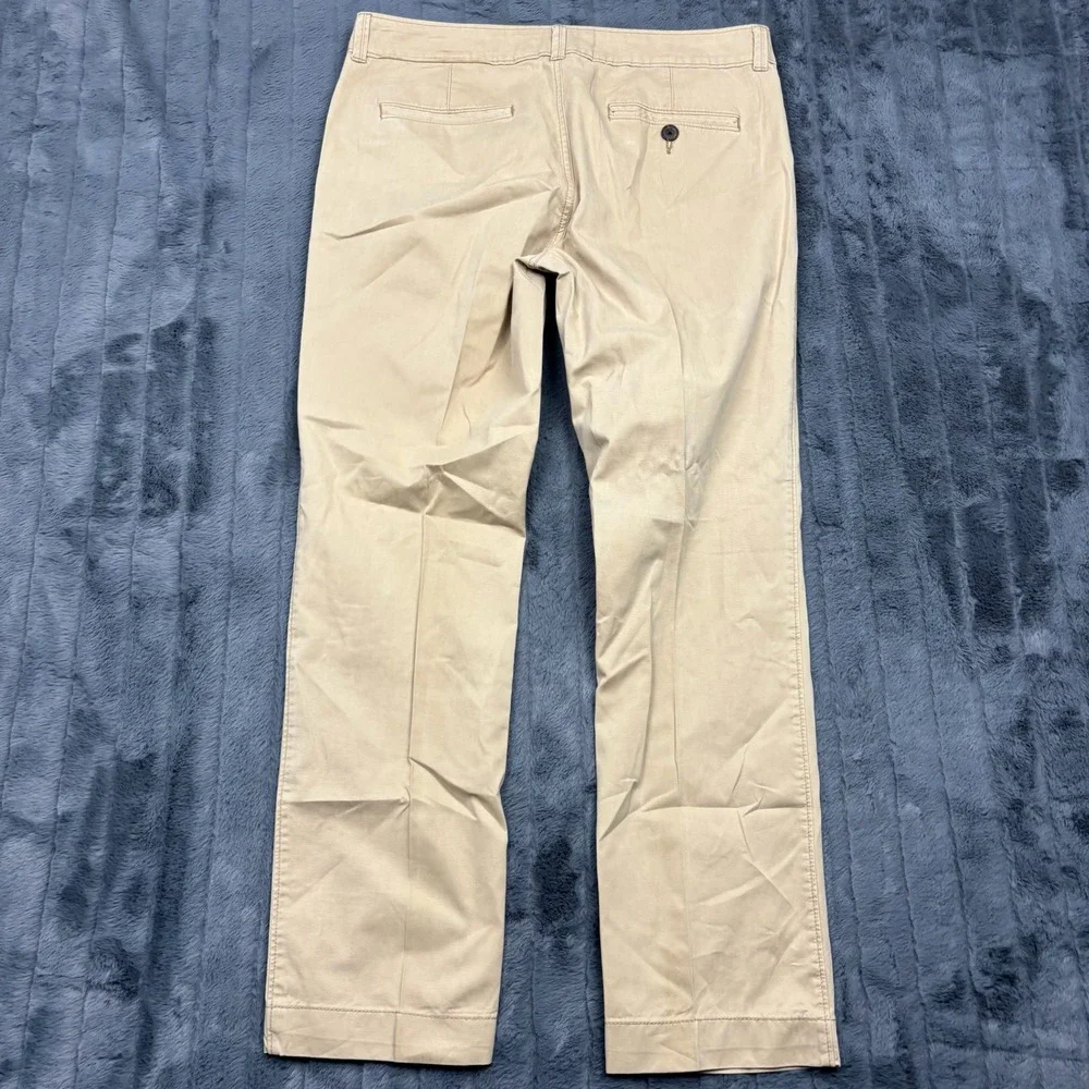 2 Aeropostale Mens Slim Straight Chino Pants Khaki Tan Cotton 33x30 10802